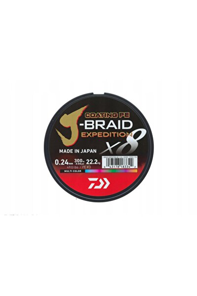 daiwa Fir împletit J-Braid Expedition X8E multicolor 0.32mm 300m 31,00kg 1 buc.
