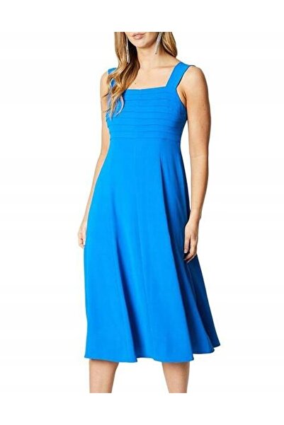 NO BRAND Rochie Midi cu Bretele Blue Coast Clasic Trapez 40