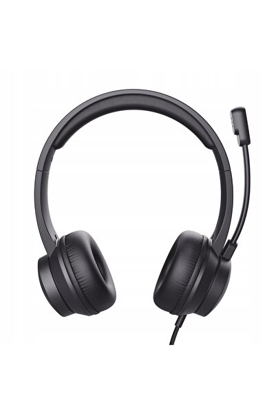 NO BRAND Căști cu microfon USB, ușoare, on-ear, pentru birou, PC, laptop, negre