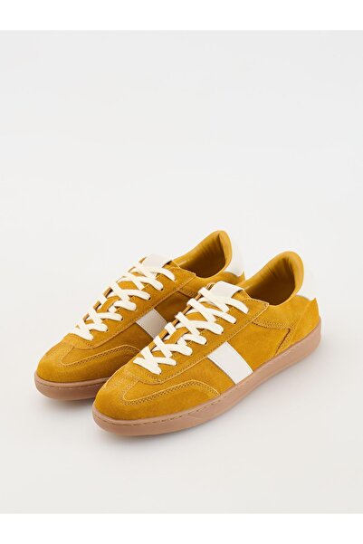 NO BRAND Adidași clasici portocalii din piele și piele întoarsă, cu șireturi,...