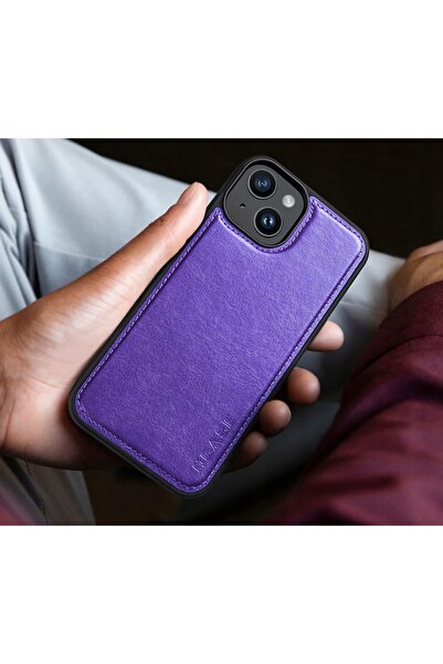 NO BRAND Husă din piele Ocase pentru iPhone 13 iPhone 14 Mov cu Suport 2 în 1...