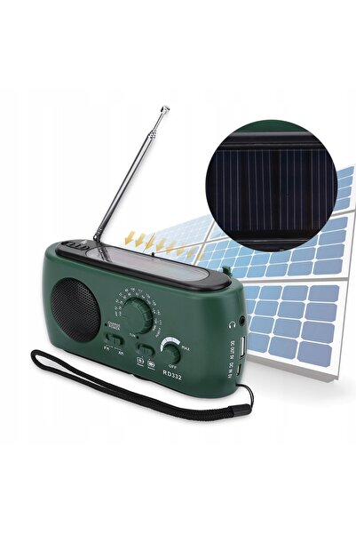 NO BRAND Radio portabil AM/FM, lanternă solară de urgență, ceas cu alarmă, USB