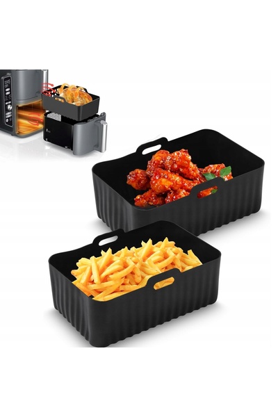 NO BRAND 2 bucăți forme de copt din silicon pentru friteuză cu aer cald și cu...
