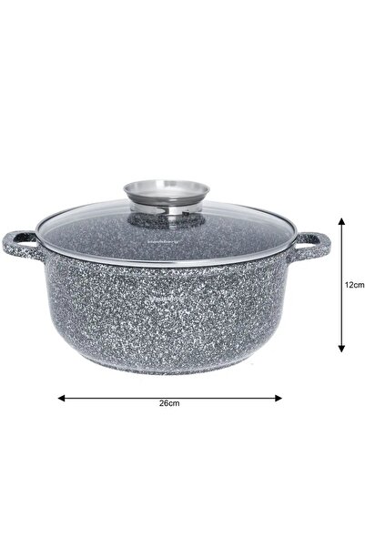 Klausberg Vas de gătit cu capac, cu strat de marmură, 26 cm, 5,6 L