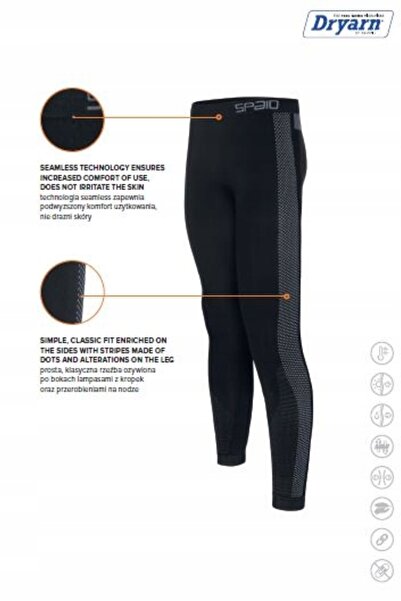 NO BRAND Colanți termoactivi unisex SPAIO FIERCE, mărimea XL, negru gri, pant...