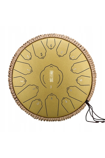NO BRAND Hluru Twl15-12-Golden Tongue Drum Gold Tank Handpan Tongue Drum