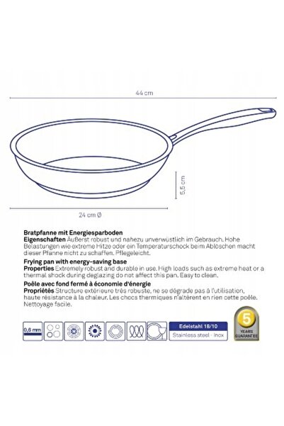 NO BRAND Tigaie din oțel KELA 24 × 5.5 cm