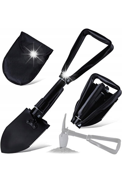 NO BRAND Lopată mini pliabilă 3 în 1, 58 cm, oțel carbon de înaltă calitate