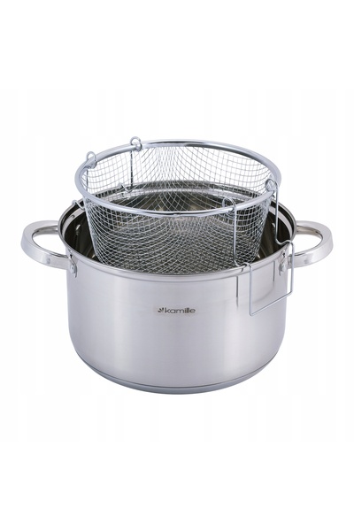 NO BRAND Oală de paste din oțel inoxidabil, 6,5 L, cu capac de sticlă, 24 cm