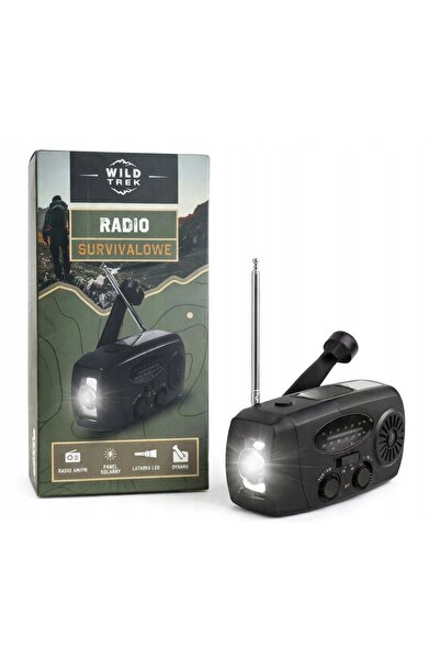NO BRAND Wild Trek Radio de Supraviețuire cu Panou Solar, Lanternă LED cu Dinam