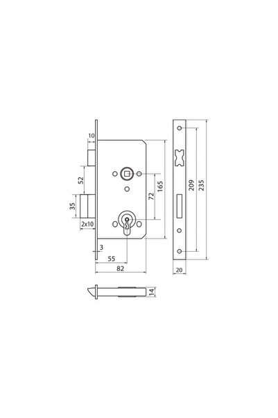 NO BRAND Broască magnetică Kfv 116-1/2 72/55/20 Wb Alamă
