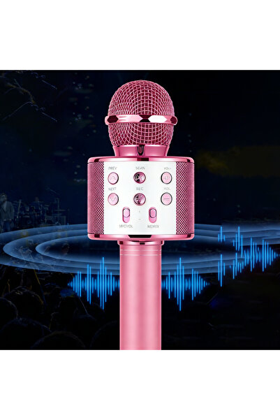 NO BRAND Microfon Karaoke Fără Fir pentru Copii Bluetooth cu Difuzor, Mov Drăguț
