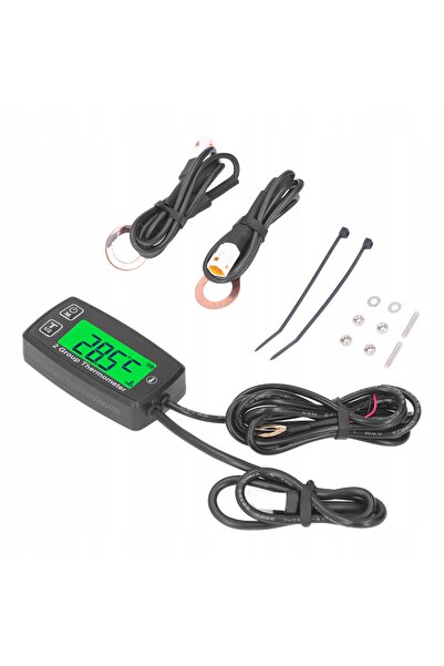 NO BRAND Indicator electronic LCD de temperatură a motorului, cu două canale
