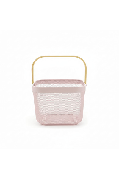 AKDC Lizhi Metal Mesh Basket with Wooden Handle — 18×24 cm