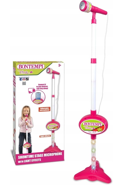 NO BRAND Bontempi |   Microfon Mp3Stage cu Mp3 și efecte luminoase roz