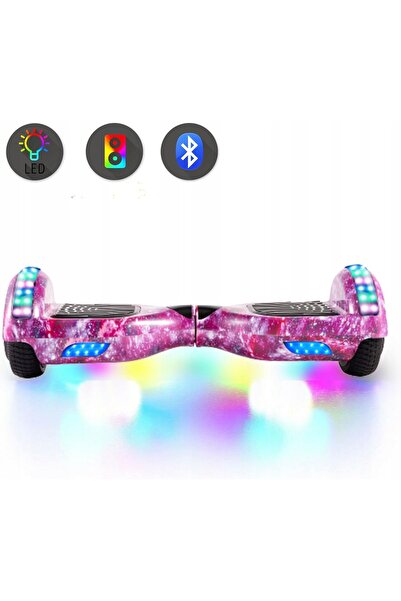 NO BRAND Skateboard electric Hoverboard 6,5 inci cu difuzoare Bluetooth roz
