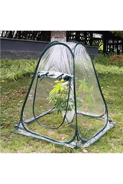 NO BRAND Mini Cort de Sticlă 70X70X80 cm Cort de Iarnă pentru Balcon și Grădină