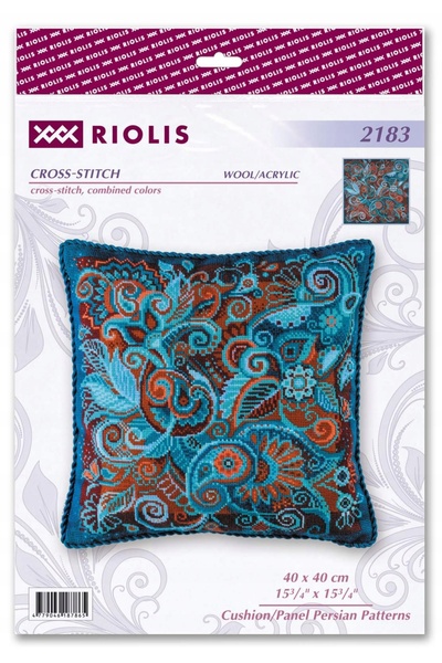 NO BRAND RIOLIS 2183 Pernă / panou cu modele persane, broderie în cruce 40x40 cm