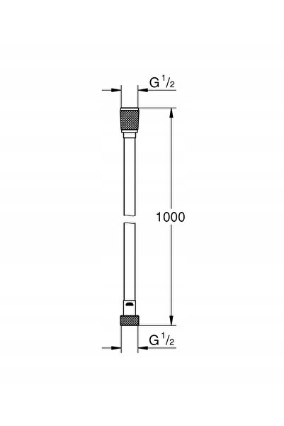 NO BRAND Furtun de duș Grohe 1m Silverflex Long-Life, Crom