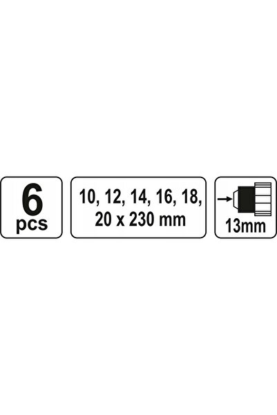 NO BRAND Burghie de lemn Yato 10-20 mm 6 bucăți 230mm Set SDS-Plus Yt-3298