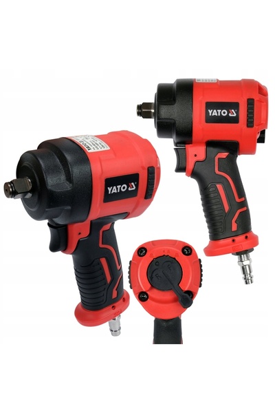 yato Cheie de impact pneumatică din aluminiu, 1200Nm, 1/2 ", cu trecere pe dr...