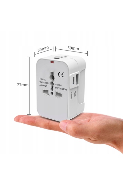 NO BRAND Adaptor de călătorie universal SUA Marea Britanie UE cu 2 porturi USB