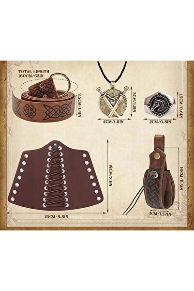 NO BRAND ACCESORII COSTUM CAVALER MEDIEVAL 5x CUREA SET VRAJITOR BILĂ