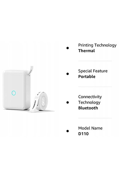 NO BRAND Niimbot D110 Imprimantă termică de etichete, aparat portabil de etic...