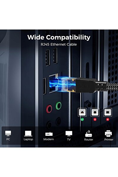 NO BRAND Cablu de rețea LAN Ethernet RJ45 Cat8 SFTP 40Gbps 20m Sounix