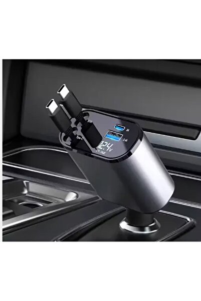 NO BRAND Rapid! Încărcător auto Qc 4 în 1 Cablu flexibil 120W Type-C Type-A