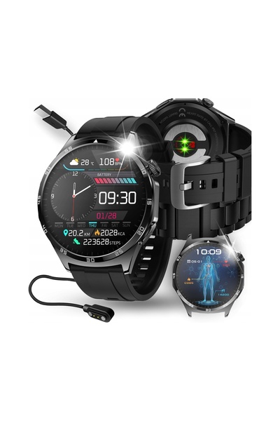 JG Smart Smartwatch pentru bărbați POLSKIE MENU EKG RITM CARDIAC GLUCOZĂ SÂNG...