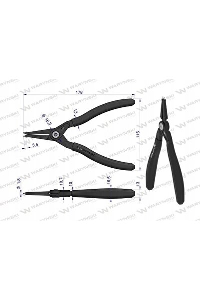 NO BRAND Clește Segera 178mm drept extern pentru siguranțe Warynik