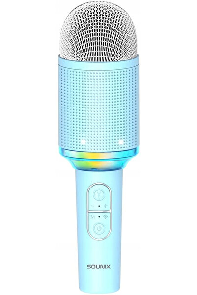 NO BRAND Microfon karaoke Bluetooth cu difuzor LED wireless Sounix
