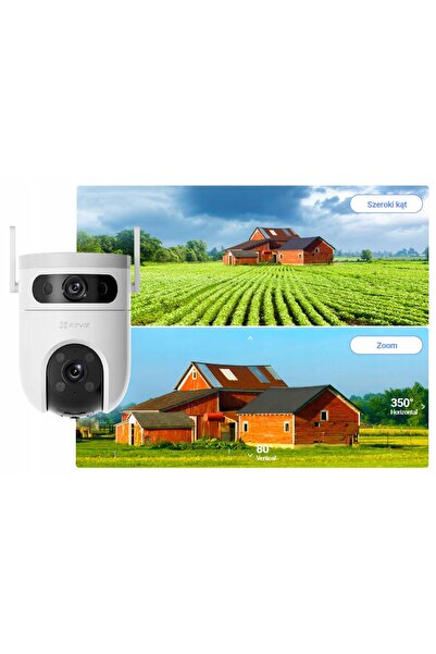 NO BRAND Cameră WiFi Rotativă de Interior, cu Două Lentile, 5MP, Viziune Noct...