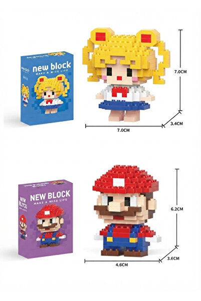New Block Süper Mario Ve Sailor Moon İkili Set - Mini Blok Figür Koleksiyonu ...