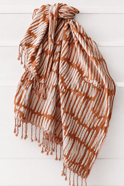 Sevim 100% Cotton Double Layer Muslin Peshtemal - Jacquard Beach Towel - 90X1...