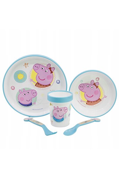 STORE24 Set veselă Peppa Pig pentru mic dejun și prânz, compatibil cu microun...