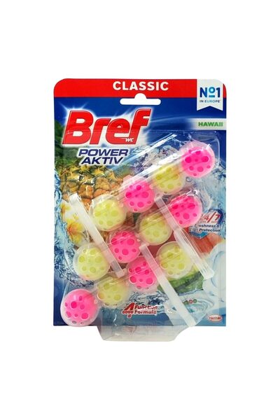 Bref Освежител за тоалетна, Бреф, Пауър Актив Топчета 3 X 50 г Хавай