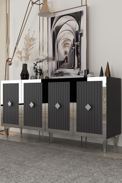 Dekortis Home Dekor 150DHDK4AG LİNA LAZER PLEKSİ DESEN KONSOL ve TV SEHPASI, ...