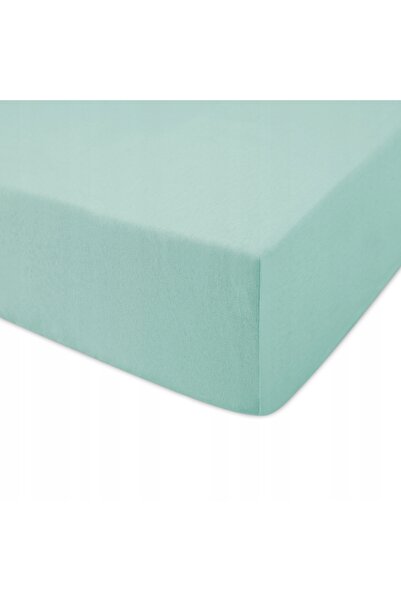 NO BRAND Cearșaf de pat din jerseu cu elastic 200x220 turcoaz deschis