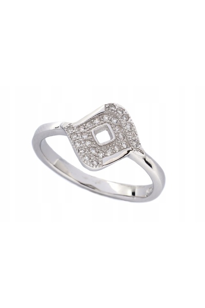 NO BRAND Inel din argint placat cu rodiu cu zirconiu cubic, mărimea 14