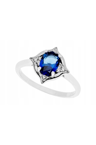 NO BRAND Inel din argint placat cu rodiu cu zirconiu cubic, mărimea 17