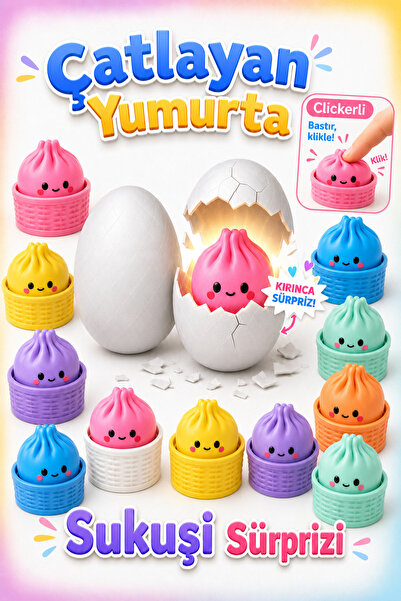 GiginGo Sukuşi Sürpriz Yumurta - Çin Mantısı Çatlayan Yumurta - Clickerlı Bas...
