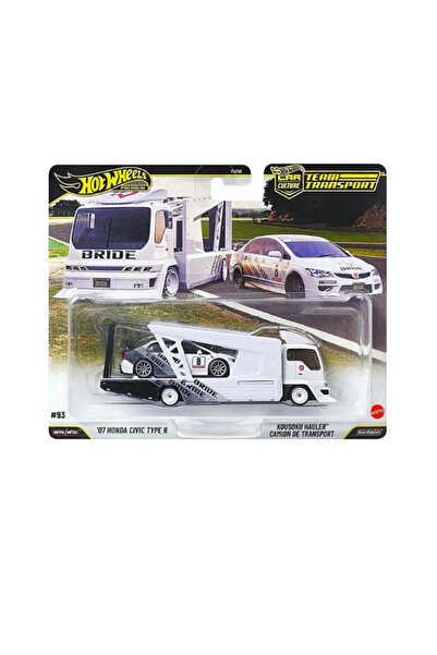 HOT WHEELS Team Transport 07 Honda Civic Type R Kousoku Hauler Camion De Transport Kolleksiyonluk Model Tır + Araba