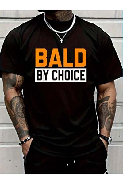 799 100% Cotton Head Baldy Baldheaded No Hair Baldie Bald Guy Round Neck Shor...