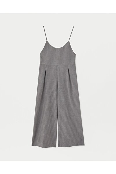 NO BRAND Salopetă gri cu dungi PULL&BEAR M