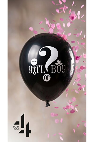 Öz-bal Cinsiyet Belirleme Balonu Pembe Konfetili Kız Bebek Boy Or Girl Gender...
