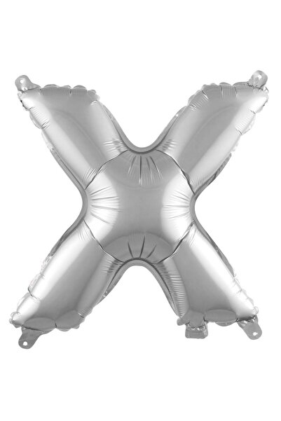 Parti Dükkanı 40 Inch 100 cm Silver X Letter Foil Balloon Helium Compatible B...