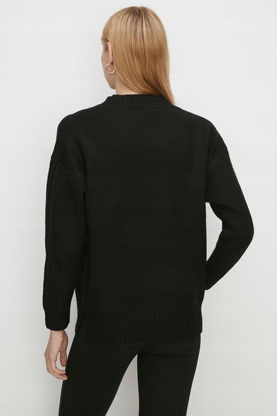 NO BRAND Pulover Negru Clasic Fir Mâneci Lungi Oasis m