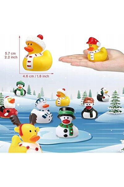 NO BRAND Calendar de Advent cu mini rațe de cauciuc, cadou de sărbători pentr...